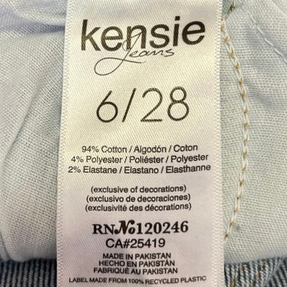 Kensie Women's Blue Ultimate High Rise Skinny Distressed Crop Denim Jeans Size 6 - Picture 6 of 6